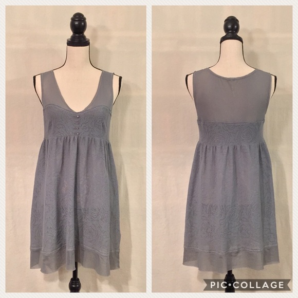 Free People Dresses & Skirts - Free People grey mesh lace sleeveless dress